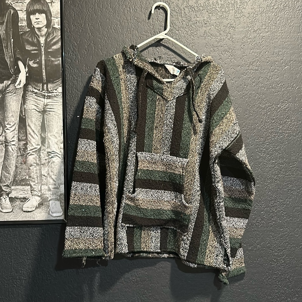 Green Hoodie Mexican Sweater